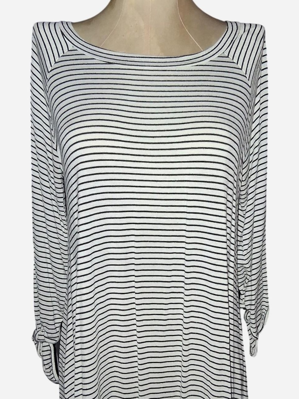 JODIFL White and Black Striped Boatneck Tunic